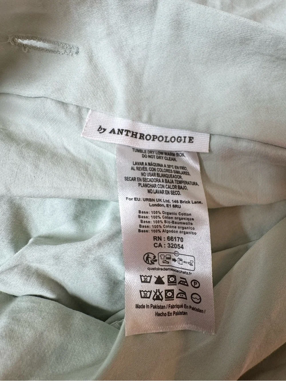 Anthropologie Maeve Liet Cotton Sateen Embroidered Duvet, Sage Green, King